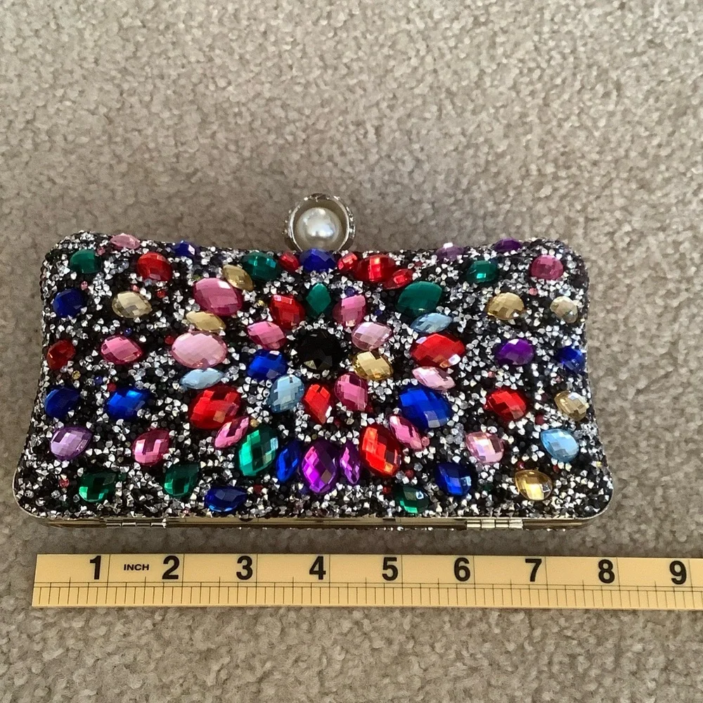Multicolor Embellished Clutch
